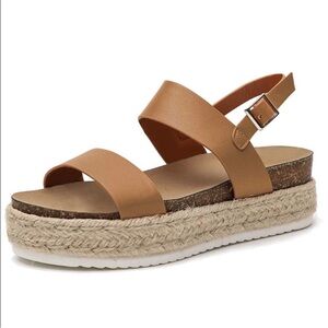 Tan Platform Sandals